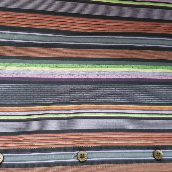 Robert Graham multicolor stripe button down shirt, collared, men's size 2XL - Picture 4 of 12